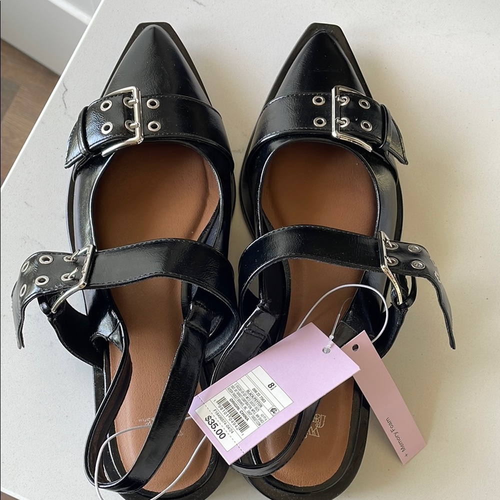 Wild Fable Black Double Buckle Flats